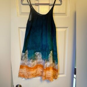 Natural Life Ocean Vibes-Teal and Navy sundress - XS/S